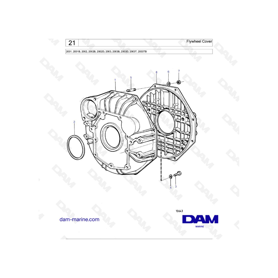 Volvo Penta 2001 / 2002 / 2003 / 2003T - Tapa del volante 