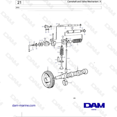 Volvo Penta 2003 - Camshaft and Valve Mechanism: A