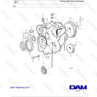 Volvo Penta 2001 - Timing Gear Cover and Gears
