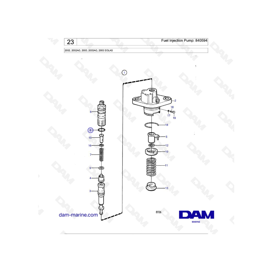 Volvo Penta 2002 / 2003 - Fuel Injection Pump: 840594