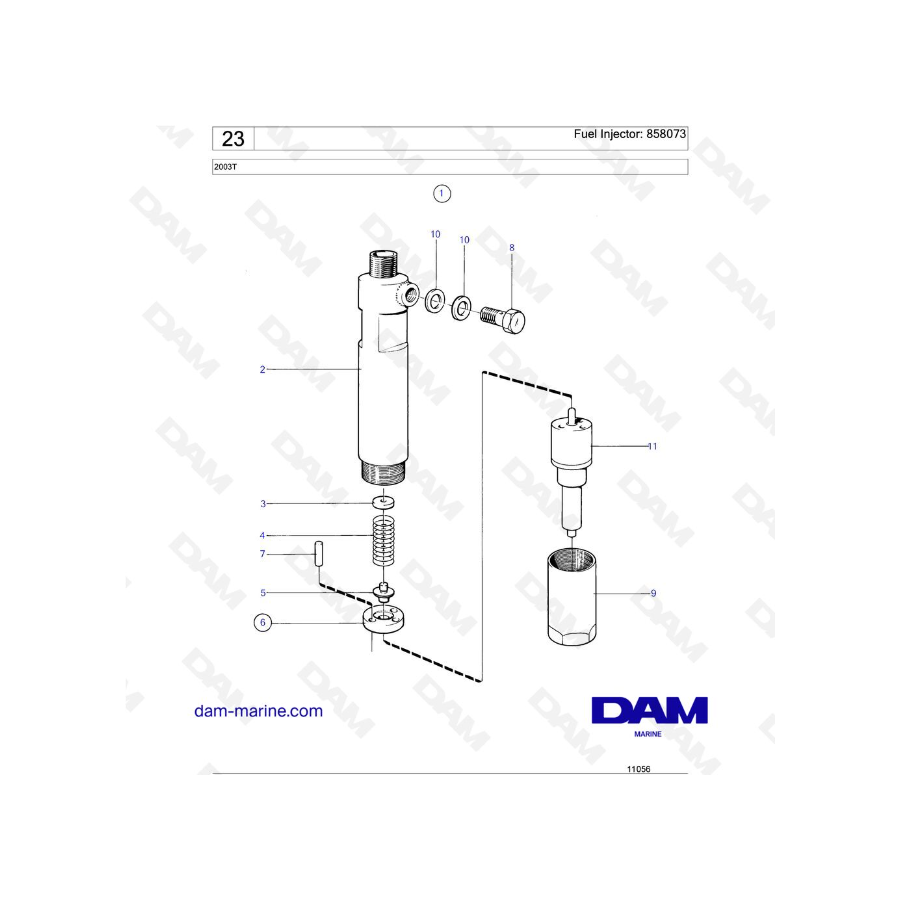 Volvo Penta 2003T - Fuel Injector: 858073