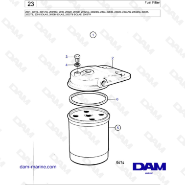 Volvo Penta 2001 / 2002 / 2003 / 2003t - Fuel Filter