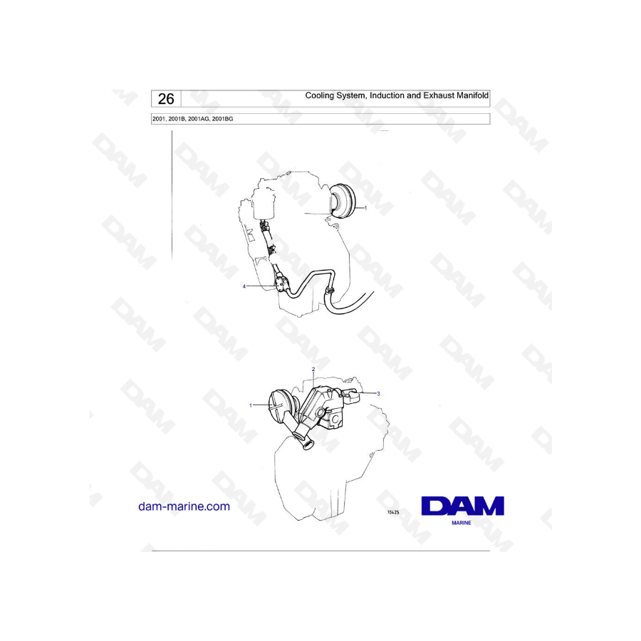 Volvo Penta 2001 - Cooling System, Induction and Exhaust Manifold Volvo Penta 2001 - Cooling System, Induction and Exhaust Manifold