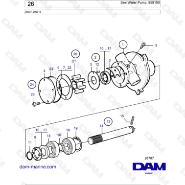 Volvo Penta 2003T - Sea Water Pump: 858150