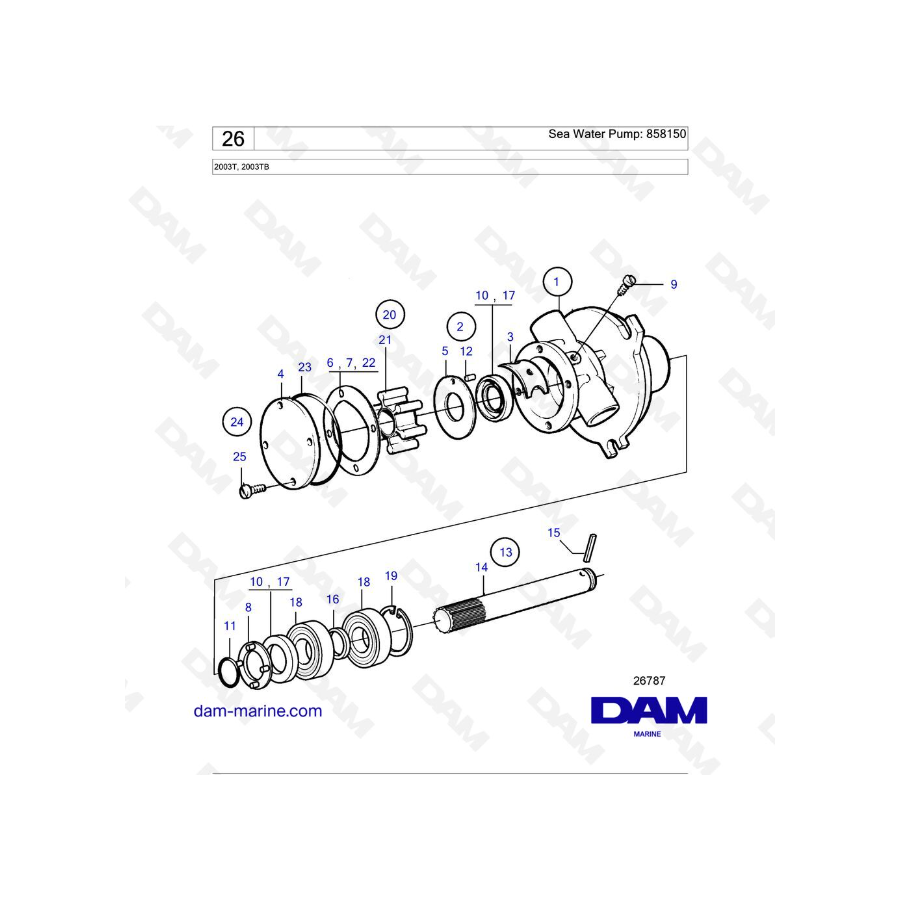Volvo Penta 2003T - Sea Water Pump: 858150