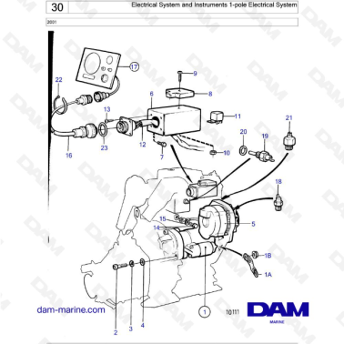 Volvo Penta 2001 - Electrical System and Instruments 1-pole Electrical System