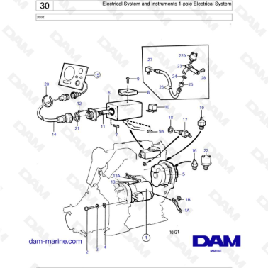Volvo Penta 2002 - Electrical System and Instruments 1-pole Electrical System