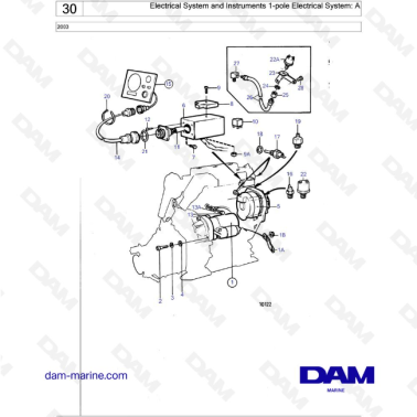 Volvo Penta 2003 - Electrical System and Instruments 1-pole Electrical System: A