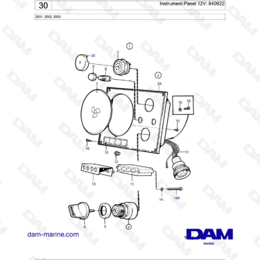 Volvo Penta 2001 / 2002 / 2003 - Instrument Panel 12V: 840922