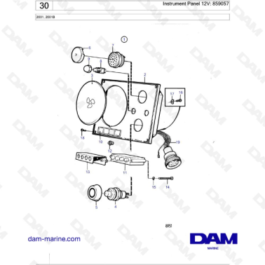 Volvo Penta 2001 - Instrument Panel 12V: 859057