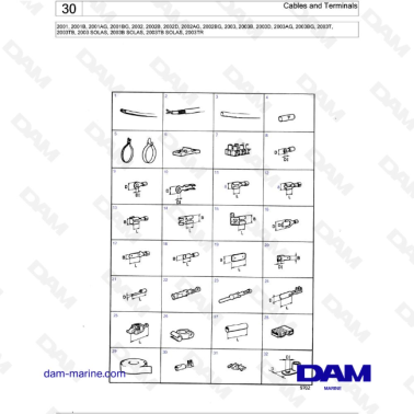 Volvo Penta 2001 / 2002 / 2003 / 2003T - Cables and Terminals