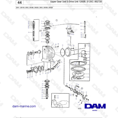 Volvo Penta 2001 / 2002 / 2003 - Upper Gear Unit S-Drive Unit 120SB, S120C: 852720