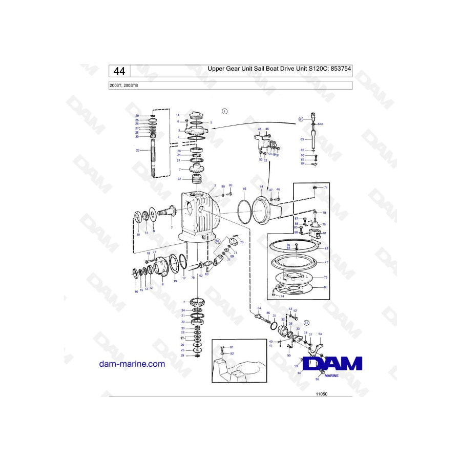 Volvo Penta 2003T - Unidad de engranaje superior para velero S120C: 853754