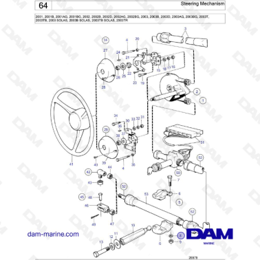 Volvo Penta 2001 / 2002 / 2003 / 2003T - Steering Mechanism