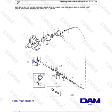 Volvo Penta 2001 / 2002 / 2003 / 2003T - Steering Mechanism Roto Pilot STS 330
