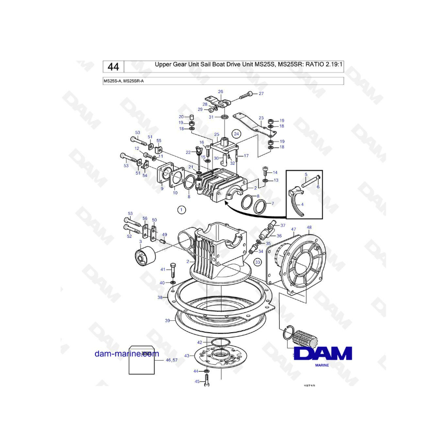 Volvo Penta 120S - Upper gear unit ratio 2.19:1
