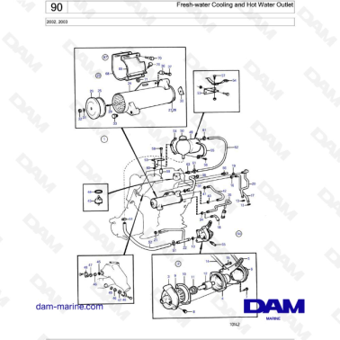 Volvo Penta 2002 / 2003 - Fresh-water Cooling and Hot Water Outlet