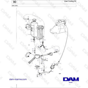 Volov Penta 2002 / 2003 - Keel Cooling Kit