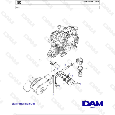 Volvo Penta 2003T - Hot Water Outlet