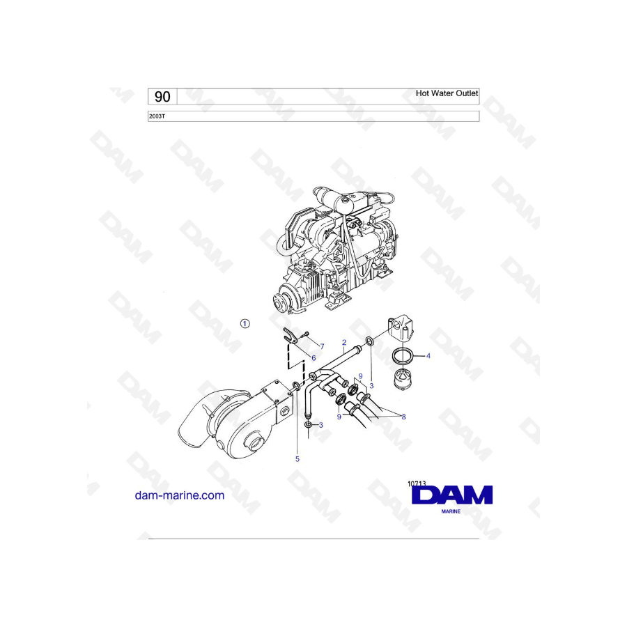 Volvo Penta 2003T - Hot Water Outlet