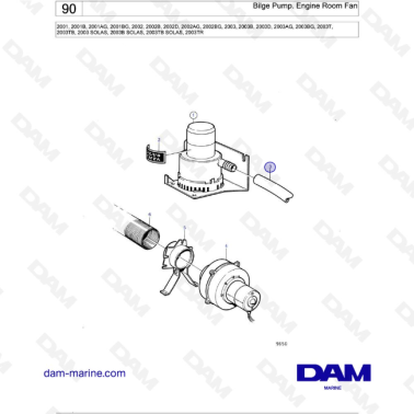 Volvo Penta 2001 / 2002 / 2003 / 2003T - Bilge Pump. Engine Room Fan