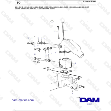 Volvo Penta 2001 / 2002 / 2003 / 2003T - Exhaust Riser