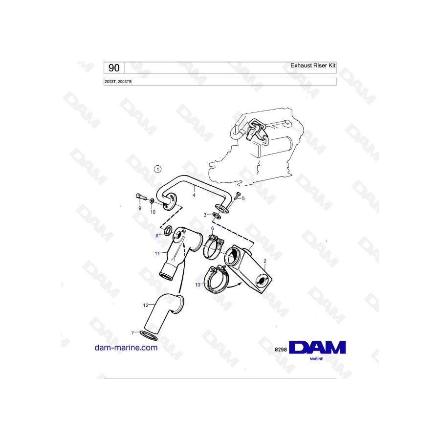 Volvo Penta 2003T -  Exhaust Riser Kit
