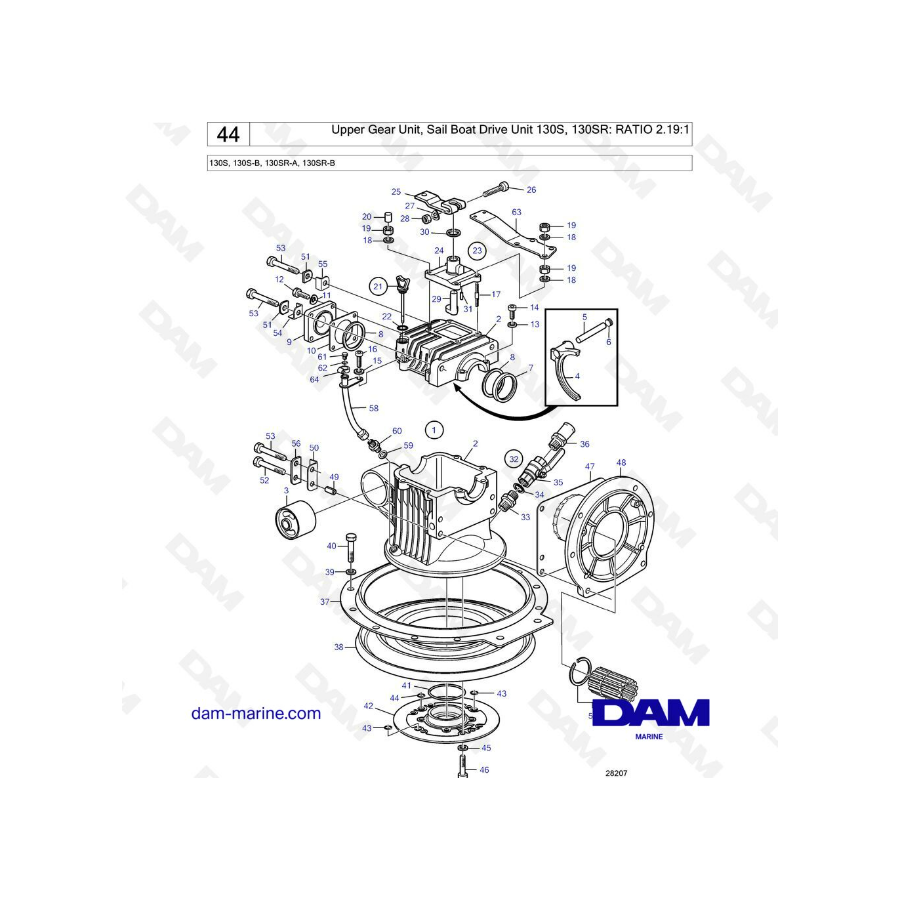 Volvo Penta 130S - Upper stern drive