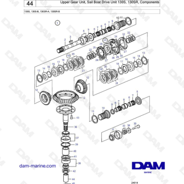 Volvo Penta 130S - Upper gear unit, components