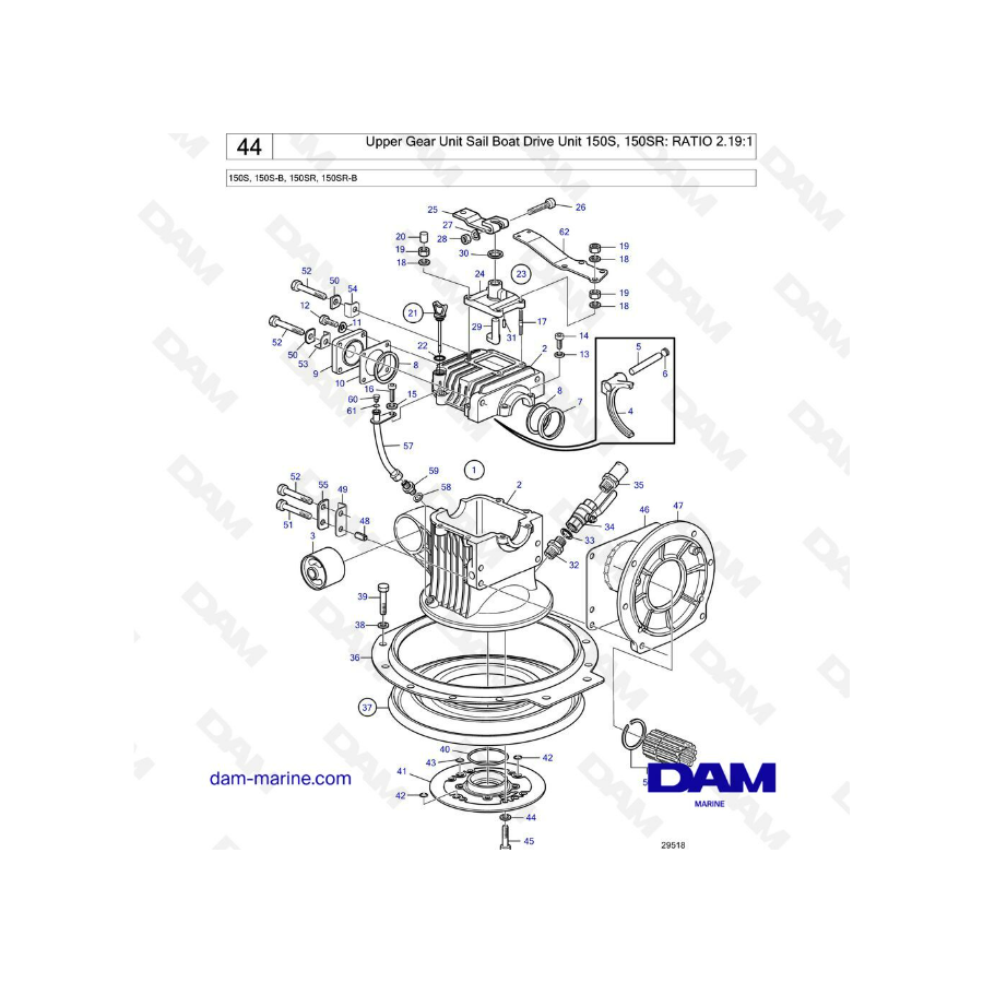 Volvo Penta 150S - Upper gear unit : ratio 2.19 