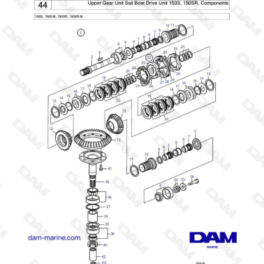 Volvo Penta 150S - Upper gear unit components