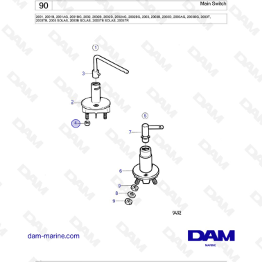 Volvo Penta 2001 / 2002 / 2003 / 2003T - Main Switch