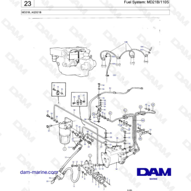 Volvo Penta MD21B / AQD21B - Fuel system