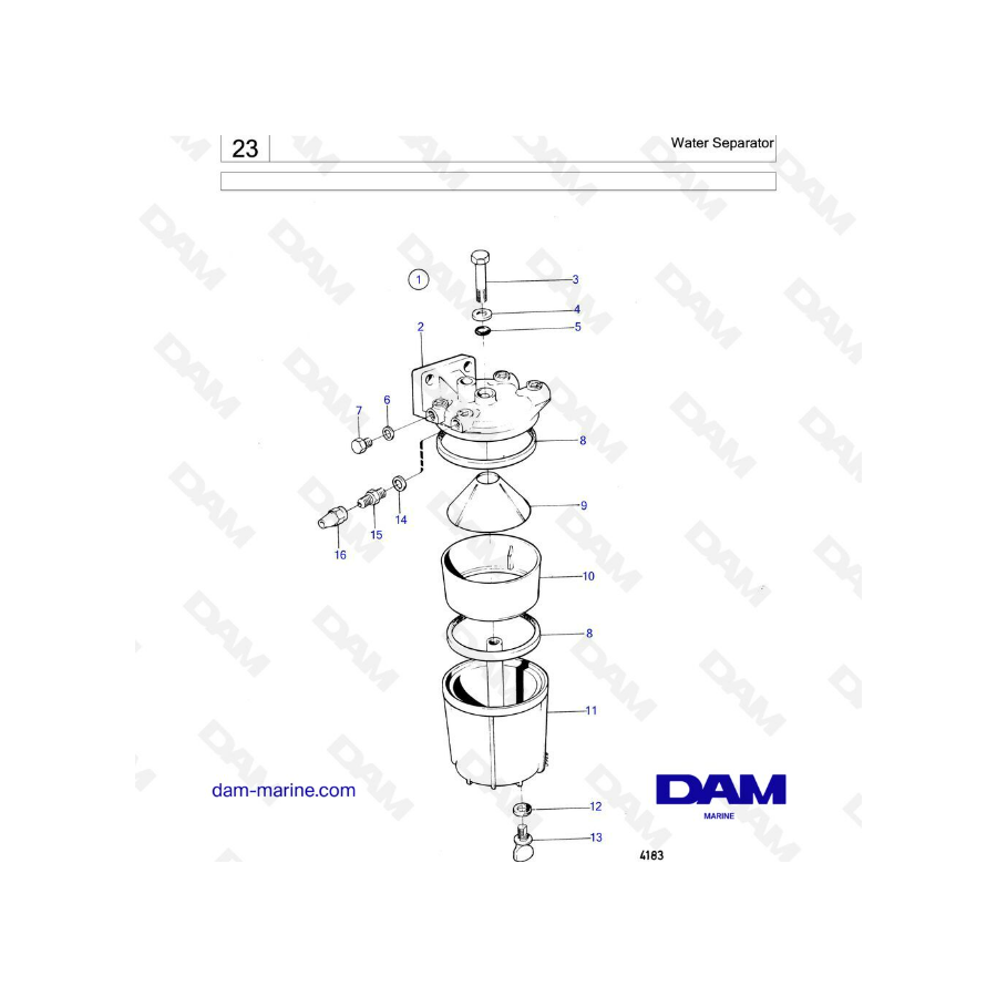 Volvo Penta MD21B / AQD21B - Water separator