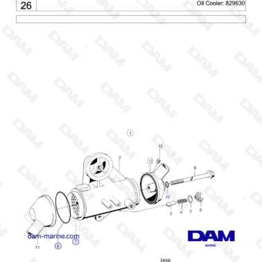 Volvo Penta MD21B / AQD21B - Oil cooler: 829630