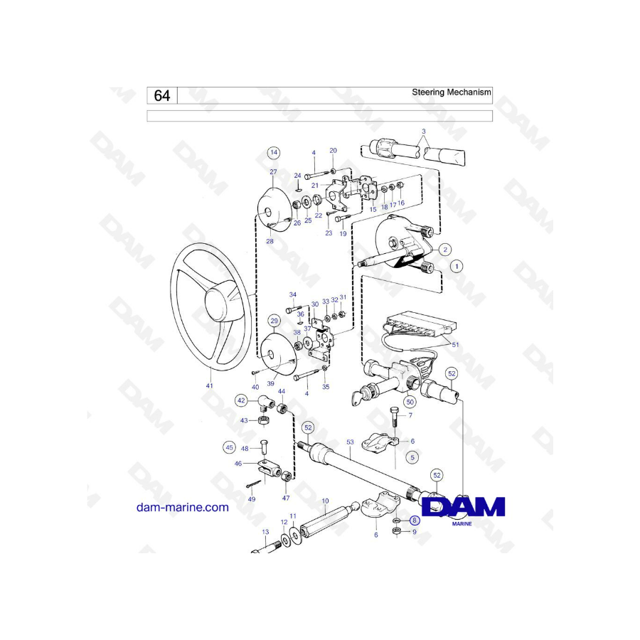 Volvo Penta MD6 / MD7 - Mecanismo de dirección