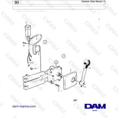 Volvo Penta MD6 / MD7 - Control side mount: A