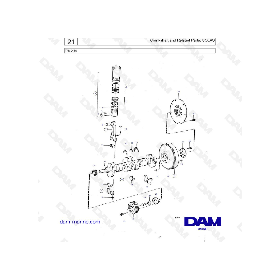 Volvo Penta TAMD41A - Crankshaft > related parts: SOLAS