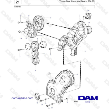Volvo Penta TAMD41A - Timing gear cover & gears : SOLAS