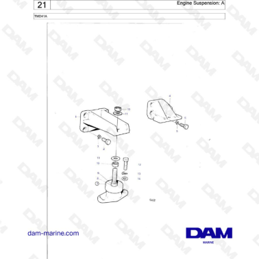 Volvo Penta TMD41A - Engine suspension : A