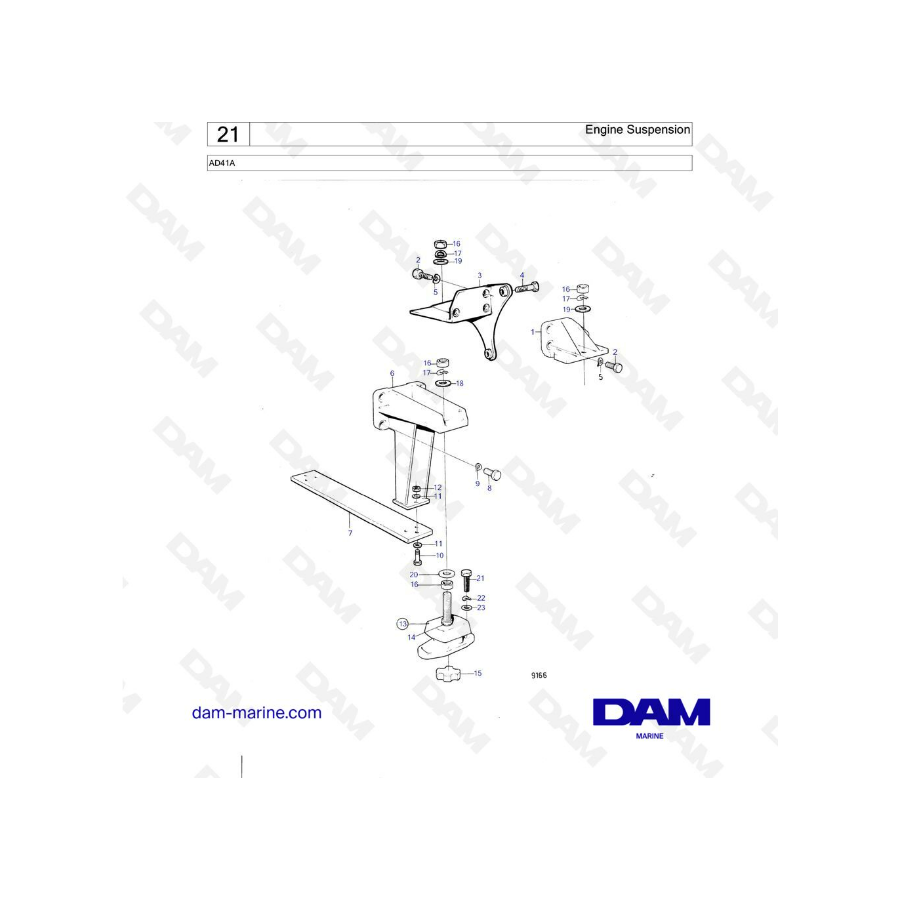 Volvo Penta AD41A - Engine suspension