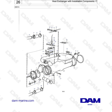 Volvo Penta AD41A - Heat exchanger with installation components : C