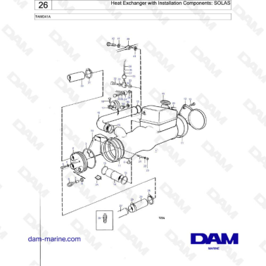 Volvo Penta TAMD41A - Heat exchanger with installation components : SOLAS