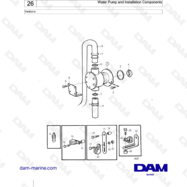 Volvo Penta TAMD41A - Water pump & installation components