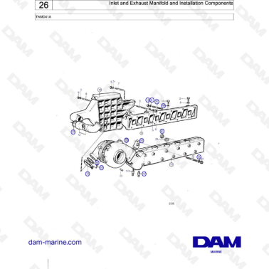 Volvo Penta TAMD41A - Inlet & EXhaust manifold & installation components
