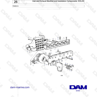 Volvo Penta TAMD41A - Inlet & exhaust manifold & installation components : SOLAS