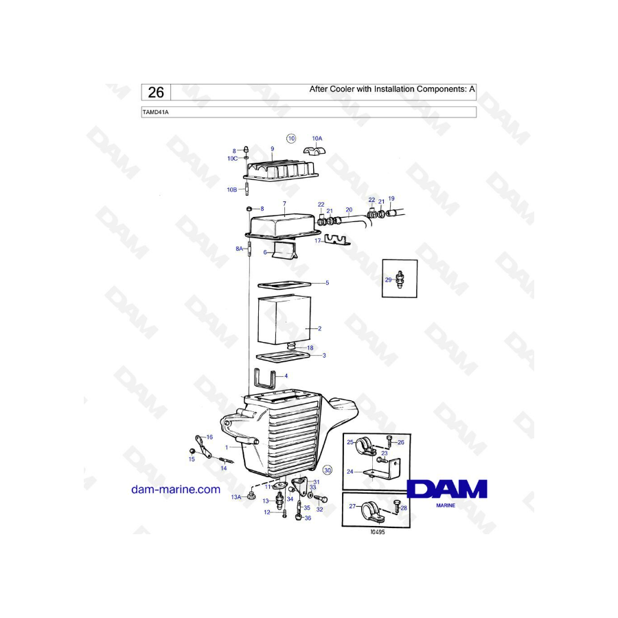 Volvo Penta TAMD41A - After cooler with installation components: A