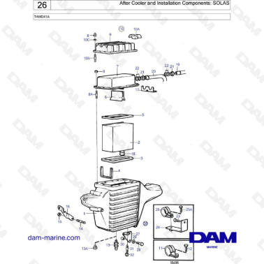 Volvo Penta TAMD41A - After cooler & installation components: SOLAS