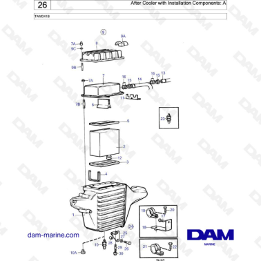 Volvo Penta TAMD41B - After cooler with installation components: A
