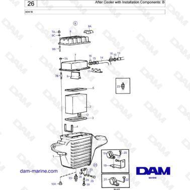 Volvo Penta AD41B - After cooler with installation components: B